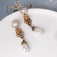 Fashion Gold-plated Retro Earrings Pearl Drop Earrings Wholesale main image 3