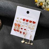 Explosion Models Asymmetric Combination Earrings Arrow Piercing Heart Earrings Moon Five-pointed Star Earrings main image 3