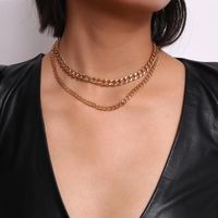 Geometric U-shaped Temperament Item Simple And Versatile Double-layer Thin Chain Tassel Necklace main image 3