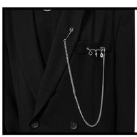 Chain Tassel Long Paragraph Pin Hip Hop Cross Fashion Suit Brooch main image 1