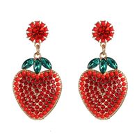 Nuevos Strawberry Stud Earrings Stereo Simulation Fruit Earrings Accesorios sku image 1