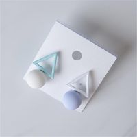 Hollow Triangle Round Asymmetric Ice Cream Color Temperament Simple Earrings Female sku image 4