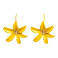 New Fashion Alloy Lily Earrings 7 Colors sku image 1