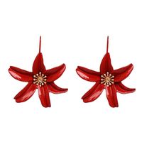 New Fashion Alloy Lily Earrings 7 Colors sku image 2