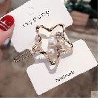 Hair Accessories For Girls Simple Retro Geometric Pearl Gold Small Hair Clip sku image 3
