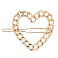 Hair Accessories For Girls Metal Chain Heart-shaped Hollow Hairpin Clips Folder Wholesale main image 1