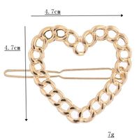 Hair Accessories For Girls Metal Chain Heart-shaped Hollow Hairpin Clips Folder Wholesale main image 3