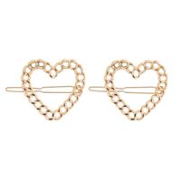 Hair Accessories For Girls Metal Chain Heart-shaped Hollow Hairpin Clips Folder Wholesale main image 6
