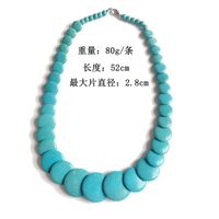 Turquoise Stone Necklace Oval Stone Necklace Short Necklace Cool Necklace main image 1
