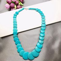 Turquoise Stone Necklace Oval Stone Necklace Short Necklace Cool Necklace main image 3