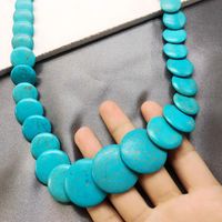 Turquoise Stone Necklace Oval Stone Necklace Short Necklace Cool Necklace main image 4