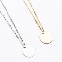Geometric Smooth Small Round Pendant Necklace Fine Chain Temperament Clavicle Chain Necklace main image 2