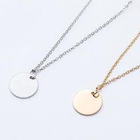 Geometric Smooth Small Round Pendant Necklace Fine Chain Temperament Clavicle Chain Necklace main image 3