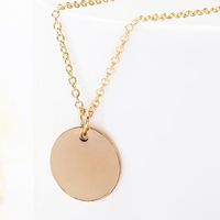 Geometric Smooth Small Round Pendant Necklace Fine Chain Temperament Clavicle Chain Necklace main image 5