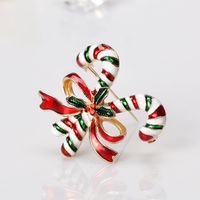 New Christmas Series Brooch Fashion Double Crutches Brooch Clothing Accessories Wholesale main image 3
