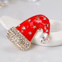 Christmas Necklace Jewelry Fashion Cartoon Cute Christmas Hat Brooch Alloy Drop Oil Corsage main image 4