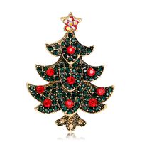 أزياء عيد الميلاد شجرة بروش المرأة رائعة سبائك الماس تصفيح القديمة الذهب الفضة الصدار الجملة main image 3