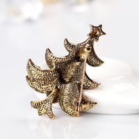 أزياء عيد الميلاد شجرة بروش المرأة رائعة سبائك الماس تصفيح القديمة الذهب الفضة الصدار الجملة main image 6