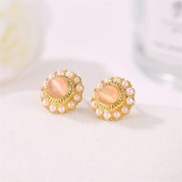 Vintage Sweet Pearl Stud Earrings Small Fragrance Exquisite Opal Earrings main image 4
