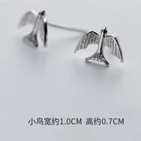Little Swallow Bird Earrings Green Plating Gold Silver Rose Tricolor Peace Pigeon Stud Pendientes main image 3