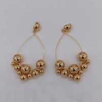 New European And American Baroque Style Metal Ball Geometry Wild Fashion Temperament Exaggerated Long Earrings Street Shooting main image 3