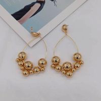 New European And American Baroque Style Metal Ball Geometry Wild Fashion Temperament Exaggerated Long Earrings Street Shooting main image 5