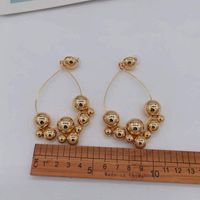 New European And American Baroque Style Metal Ball Geometry Wild Fashion Temperament Exaggerated Long Earrings Street Shooting main image 6