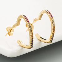Earrings Women's Copper Micro-inlaid Zircon Heart-shaped Earrings Fashion Earrings main image 1