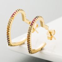 Earrings Women's Copper Micro-inlaid Zircon Heart-shaped Earrings Fashion Earrings main image 3