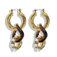 Alloy Plate Pearl Earrings Necklace Set Ornament Fashion Earrings Creative Necklace Accessories sku image 1