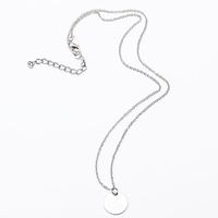 Geometric Smooth Small Round Pendant Necklace Fine Chain Temperament Clavicle Chain Necklace sku image 2