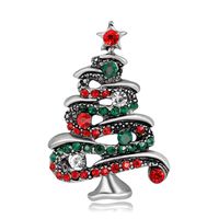 Joyería De Moda Rhinestone Broche De Árbol De Navidad Aleación De Diamantes Broche Hembra sku image 1