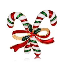 New Christmas Series Brooch Fashion Double Crutches Brooch Clothing Accessories Wholesale sku image 1