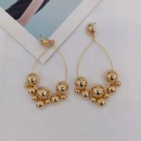 New European And American Baroque Style Metal Ball Geometry Wild Fashion Temperament Exaggerated Long Earrings Street Shooting sku image 1