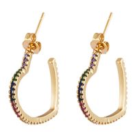 Earrings Women's Copper Micro-inlaid Zircon Heart-shaped Earrings Fashion Earrings sku image 1