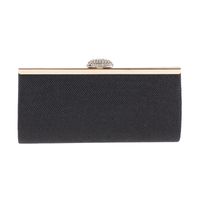 Silver Black Champagne Pu Leather Solid Color Square Evening Bags main image 2