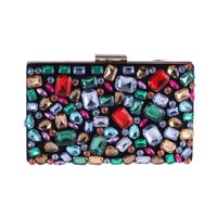 European And American Colorful Diamonds Hand Hold Evening Banquet Bag sku image 1