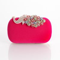 Dinner Bag Festive Peacock Colorful Flannel Fashion Bag Ruili Fashion Women's Bag Banquet Bag sku image 1