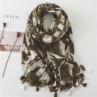 Banana Leaf Scarf Female Long Section Large Shawl Super Dual-use Beach main image 2