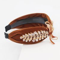 New Korean Fashion Star With The Same Leaf With Diamond Bow Temperament Headband Casual Headband main image 6