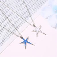New Necklace Fashion Simple Five-pointed Star Clavicle Chain Blue Starfish Pendant Jewelry main image 4