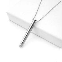 Casket Necklace Cylindrical Perfume Bottle Pendant With Zircon Clavicle Chain main image 2