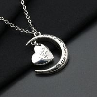 Vente Chaude En Europe Et Amérique Couple Collier J'aime Vous Lune Coeur Amour Coeur Collier Clavicule Chaîne Collier Exclusif Pour Croix-frontière main image 2