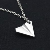 Best Selling Aircraft Necklace Origami Airplane Pendant Necklace Environmental Alloy Plating Necklace main image 1