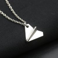 Best Selling Aircraft Necklace Origami Airplane Pendant Necklace Environmental Alloy Plating Necklace main image 3