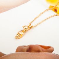 Animal Cat Pendant Necklace Cute Kitten Necklace Female Short Clavicle Chain main image 5