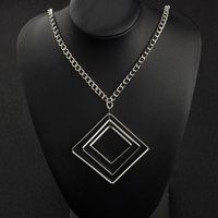 Sweater Chain Europe And America Simple Square Multi-layer Geometric Necklace main image 3