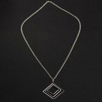 Sweater Chain Europe And America Simple Square Multi-layer Geometric Necklace main image 5