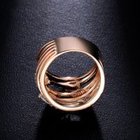 Stylish Personality Ring Plated Rose Gold Micro-inlaid Zircon Multi-ring Ring main image 4