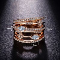Stylish Personality Ring Plated Rose Gold Micro-inlaid Zircon Multi-ring Ring main image 5